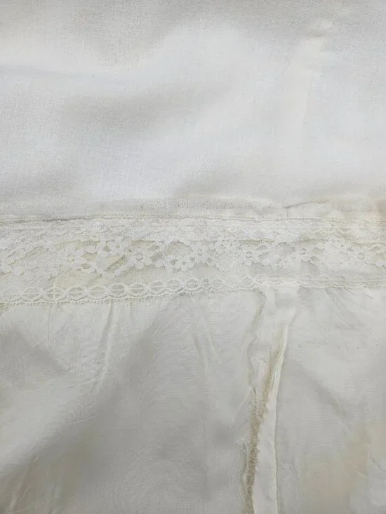VTG Young Edwardian Arpeja Off White Gauze Maxi Dress Womens 11 Peasant - Picture 8 of 8